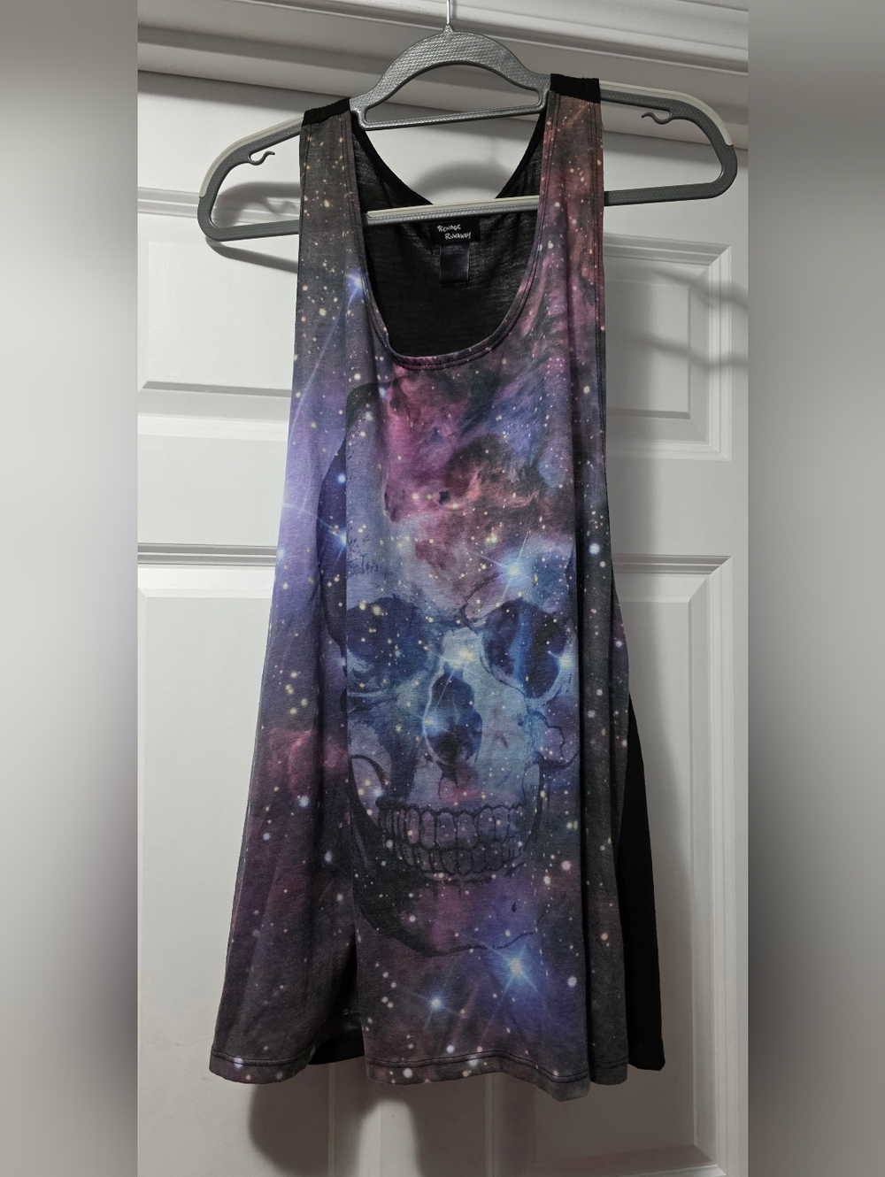 Galaxy Skull Racerback Tank Top - Purple/Black